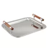 Elegance 16.5 in. x 13 in. Stainless Steel Rectangular Tray with Handles