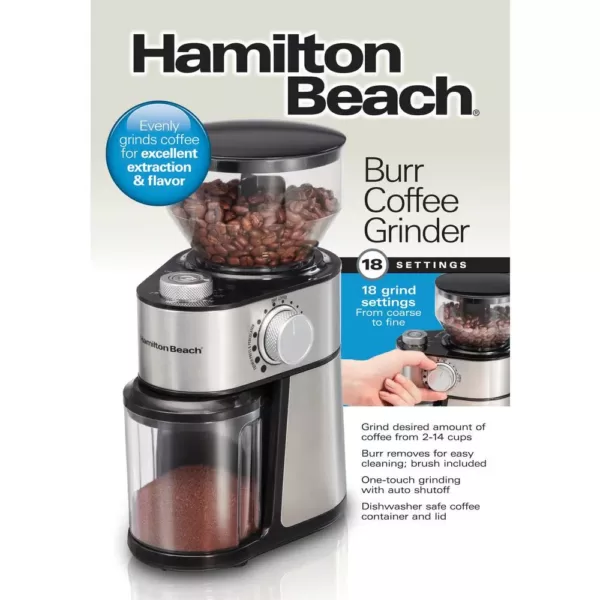Hamilton Beach 16 oz Stainless Steel Burr Coffee Grinder