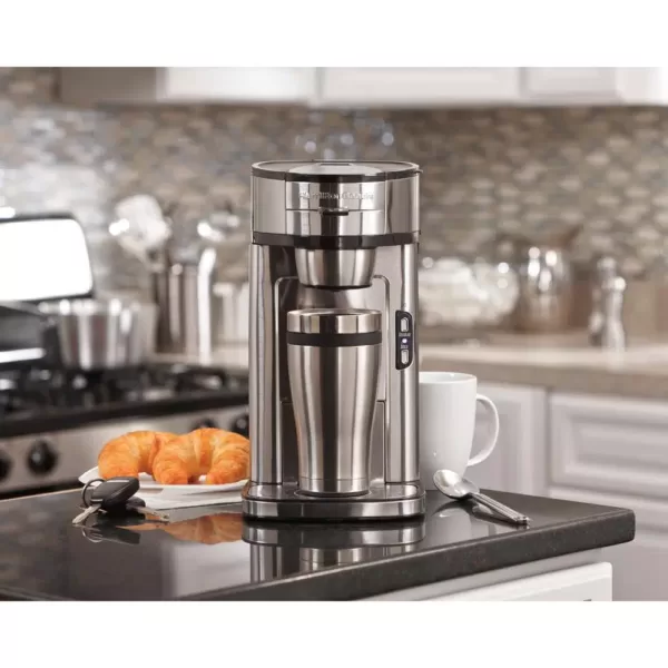 Hamilton Beach Stainless Steel Single Serve Coffee Maker with Built-In Filter