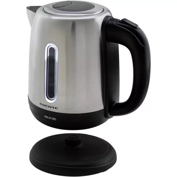 Ovente 5-Cup Stainless Steel Electric Kettle, BPA-Free, Concealed Heating Element, Auto Shut Off & Boil-Dry Protection