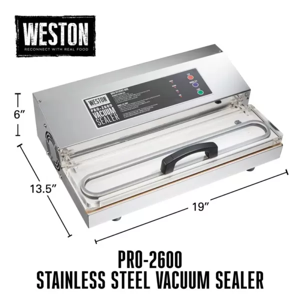Weston Pro 2600 Stainless Steel Food Vacuum Sealer