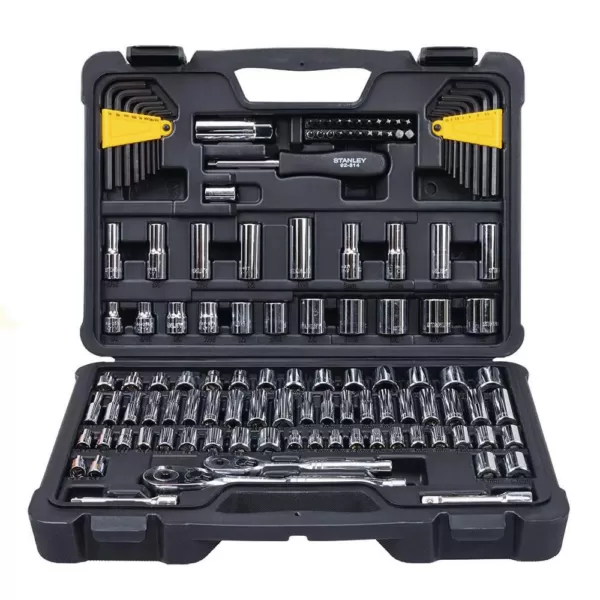 Stanley 3/8 in. and 1/4 in. Drive Socket Set with Ratchets (123-Piece)