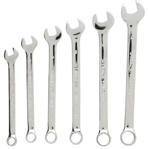 Stanley Chrome Vanadium Steel Metric Combination Wrench Set (6-Piece)