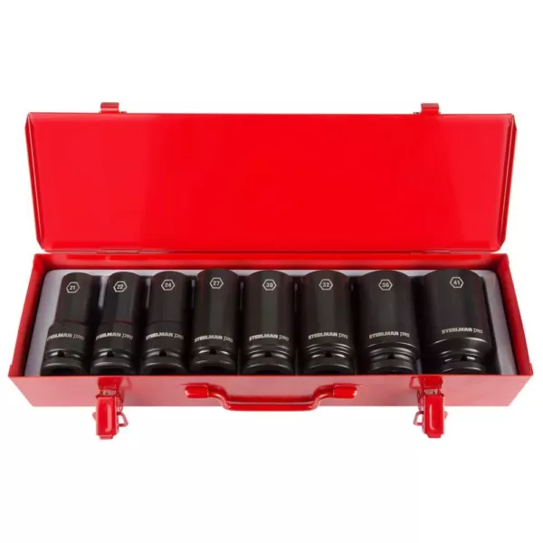 Steelman 3/4 in. Drive Deep Metric Impact Socket Set (8-Piece)