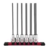 SUNEX TOOLS 3/8 in. Drive SAE Chrome Long Hex Bit Socket Set with Rail (6-Piece)