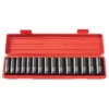 TEKTON 1/2 in. Drive 10-24 mm 6-Point Deep Impact Socket Set (15-Piece)