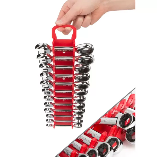 TEKTON 8-19 mm Stubby Ratcheting Combination Wrench Set (12-Piece)