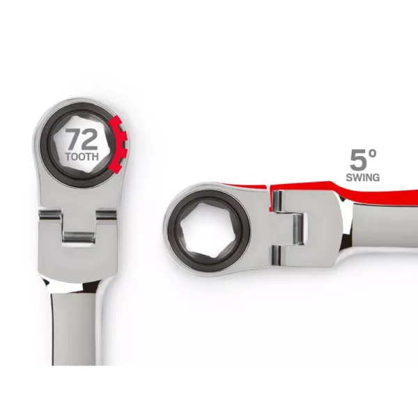 TEKTON 8-16 mm Flex-Head Ratcheting Combination Wrench Set (9-Piece)