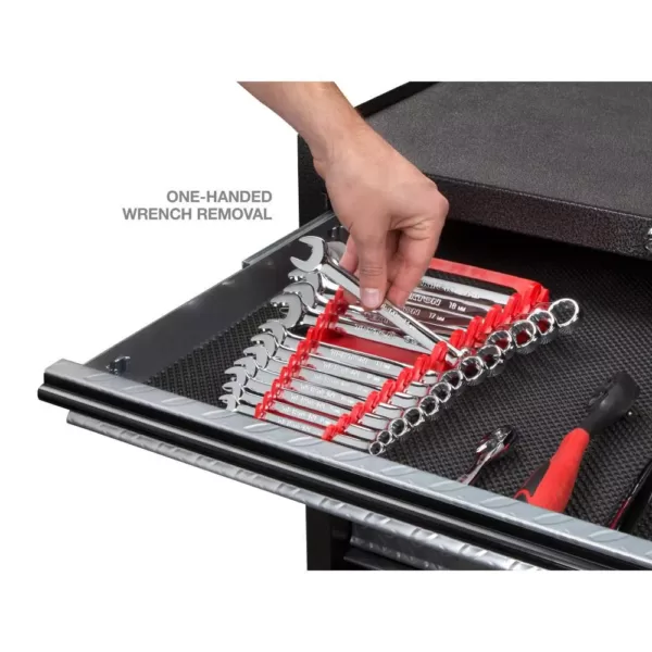 TEKTON 6.75 in. 13-Tool Store-and-Go Wrench Rack Keeper in Red