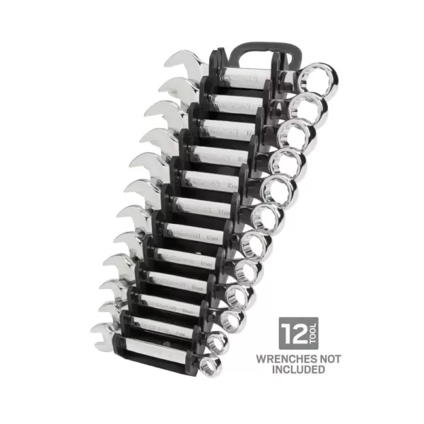 TEKTON 2.3 in. 12-Tool Store-and-Go Stubby Wrench Rack Keeper in Black