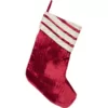 VHC Brands 15 in. Viscose Red Memories Glam Christmas Decor Stocking