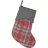 VHC Brands 15 in. Cotton/Felt Anderson Cherry Red Rustic Christmas Decor Stocking