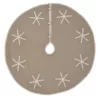 VHC Brands 48 in. Pearlescent Natural Tan Coastal Christmas Decor Tree Skirt