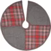 VHC Brands 21 in. Anderson Cherry Red Rustic Christmas Decor Patchwork Mini Tree Skirt