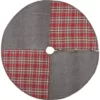 VHC Brands 60 in. Anderson Cherry Red Rustic Christmas Decor Patchwork Tree Skirt