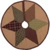 VHC Brands 21 in. Tea Star Dark Tan Traditional Christmas Decor Mini Tree Skirt