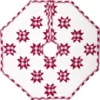 VHC Brands 21 in. Red Emmie Farmhouse Christmas Decor Patchwork Tree Skirt