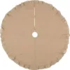 VHC Brands 55 in. Jute Burlap Natural Tan Holiday Rustic and Lodge Decor Tree Skirt
