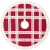 VHC Brands 21 in. Red Margot Farmhouse Christmas Decor Tree Skirt