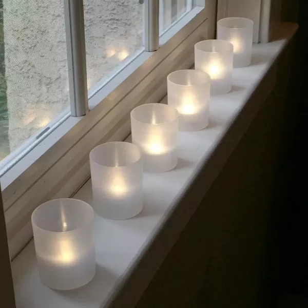 LUMABASE Flameless Votive Candles 2.25 in. Warm White Plastic Frosted Holders (6 Count)