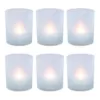 LUMABASE Flameless Votive Candles 2.25 in. Warm White Plastic Frosted Holders (6 Count)