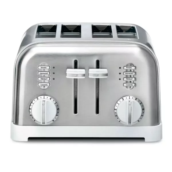 Cuisinart Classic Series 4-Slice White Wide Slot Toaster with Crumb Tray