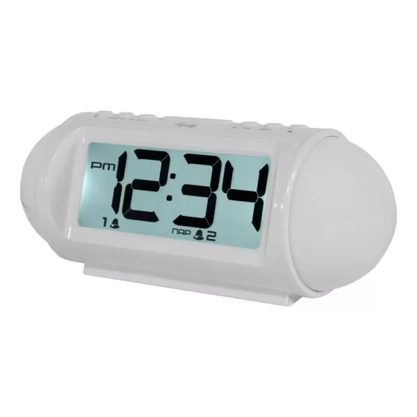 Equity by La Crosse Mood Light 7.25 in. LED Alarm Table Clock with Nature Sounds and MP3 Aux-Input