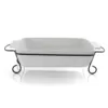 GIBSON elite 15.5 in. Rectangle Stoneware Bakeware with Metal Rack