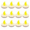 LUMABASE 1.25 in. x 1.25 in. x 1.25 in. Amber Floating LED Tea Light Candle (12-Count)