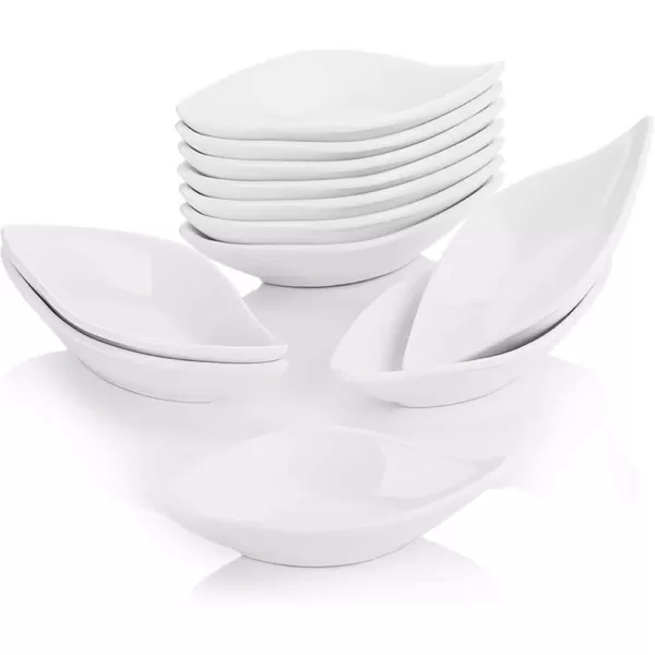 MALACASA 4.75-Inch Porcelain White Ramekins Set for Souffle Dishes (Set of 12)