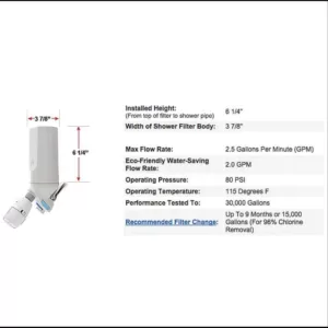 Pelican Water 3-Stage Premium Shower Filter without Head