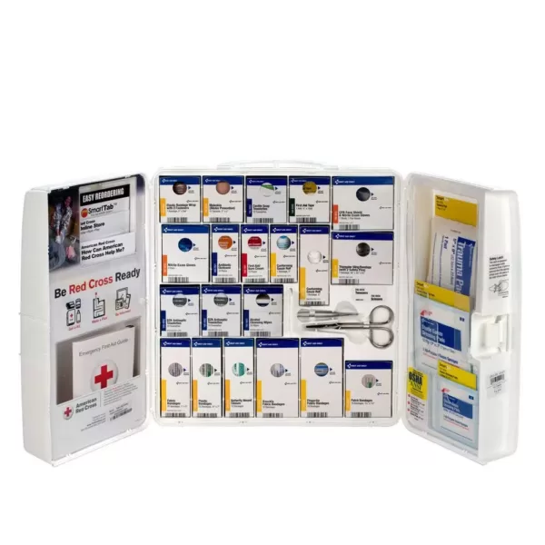 First Aid Only 206-Piece Large Business First Aid Kit Smart Compliance Cabinet with Handle