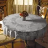 Heritage Lace Victorian Rose Round White Polyester Tablecloth