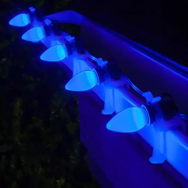 Wintergreen Lighting OptiCore C7 LED Blue Smooth/Opaque Christmas Light Bulbs (25-Pack)