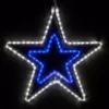 Wintergreen Lighting 22 in. 124-Light LED Blue and Cool White 5 Point Hanging Double Star