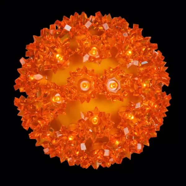 Wintergreen Lighting 6 in. 70-Light LED Orange Decorative Starlight Sphere