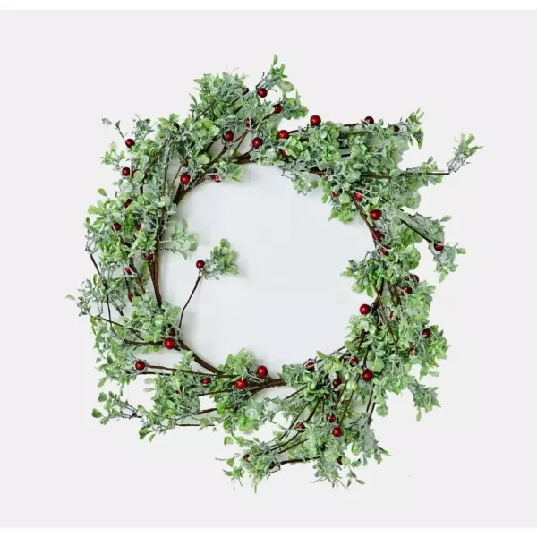 Worth Imports 18 in. Green Leaves and Red Berries Wreath