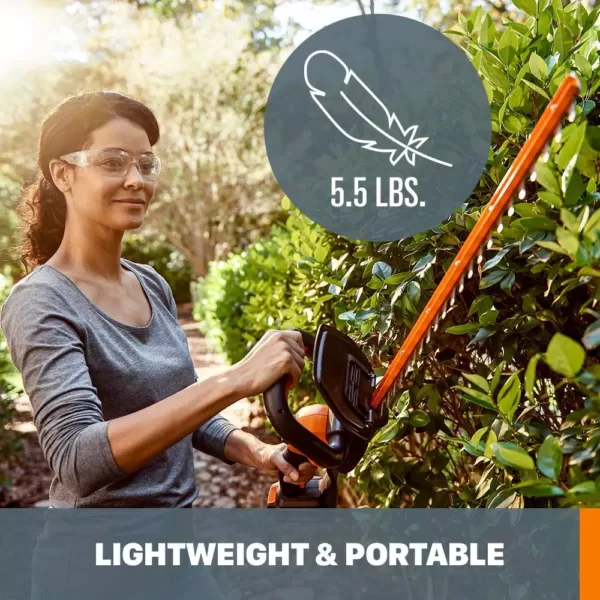 Worx POWER SHARE 20-Volt Li-Ion 22 in. Electric Cordless Hedge Trimmer, 3/4 in. Cutting Capacity (Tool-Only)
