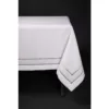Xia Home Fashions 60 in. in. x 84 in. White Double Hemstitch Easy-Care Tablecloth